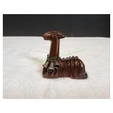 Vtg MCM Hand Carved Wood Camel Statue