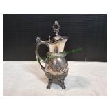 Vtg 10" Meriden 1924 Silver-Plated Pitcher w/Lid