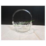 Vtg 8.5" Clear Glass Easter Basket
