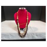36" Multi-Strand Wood Necklace