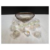 (12)Silver-Plated Napkin Rings w/ Basket