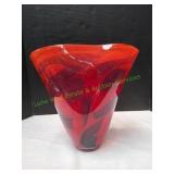 Large Red Blown Glass Vase