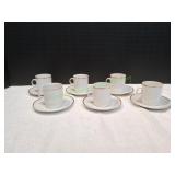 (6) Favolina Poland Gold Trim Teacups w/ Saucers