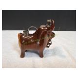 5" Peruvian Carved Wood Bull w/Sterling Silver