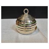 Silver-Plated Honey Pot w/ Glass Insert