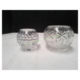 (1) 4.25" & (1) 3.5" Round Rose Vases