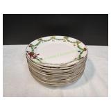 (12)10.5"RoyalCopenhagen Star Fluted Dinner Plates