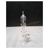 Vtg Clear Glass Oil Burning Decorative Candlestick