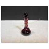 5" Purple Blown Glass Perfume Bottle w/ Stopper