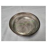 6.75" Vtg Cut Crystal Dish in Silver Plated