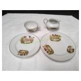 Vtg Austria B+S Fairy Girls Plates Teacup&Creamer