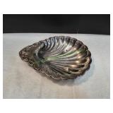 Vtg Silver Plated Shell Dish