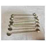 Vtg Sterling Silver Leaf Ice Tea Stirrers