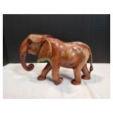 Majestic Hand-Carved African Bull Elephant Statue