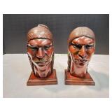(2) 9" Inca Indian Mexican Wood Sculptures