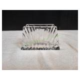Vtg Crystal Napkin Holder