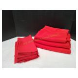 (3) Red Tablecloths w/ (8) Matching Napkins