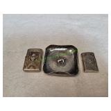 (2) Vtg Peru 925 Lighters w/ Ashtray