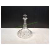 Vtg 9.5" Lead Crystal Decanter w/ Glass Stopper