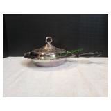 Vtg Silver-Plate Ornate Chafing Dish w/ Lid