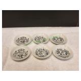 (6) 3.75" Arabia Emilia Cocoa Saucers