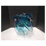 Eric Lieberman Blue & Purple Blown Glass Vessel