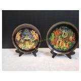 (2) 7.5" Vtg Russian Legends Decorative Plates