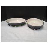(2) Flintridge Contessa Black Oval Vegetable Bowls