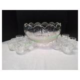 Vtg Manhattan Punch Bowl Set w/ (12) Cups