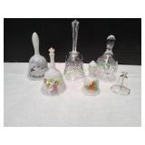 (6) Crystal & Porcelain Bells