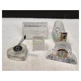 Vtg Godinger Crystal Desk Supplies
