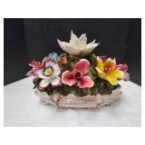 Vtg Capodimonte Nove Porcelain Flower Basket