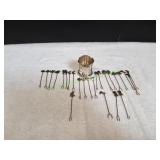 Vtg Peru 925 Finials Cocktail Hors D