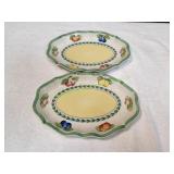 (2) French Garden Fleurence Oval Platers