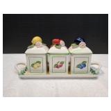 French Garden Charm Faience Jelly Jam Set
