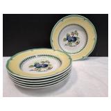 (6) 9" French Garden Valence Pasta Bowls