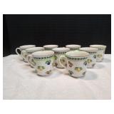 (9) French Garden Fleurence Coffee Cups