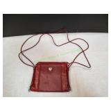 Brighton Red Leather Small Crossbody Bag