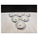(5)Cordon Bleu BIA Porcelain Scalloped Fruit Bowls