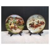 (2) 7.75" Vtg Russian Porcelain Decorative Plates