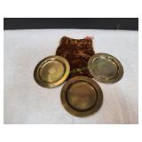 (3) Solid Brass Plates in Bag