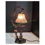 19.5" Bronze Nouveau Style Lamp w/ Women on Swing