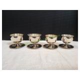 (4)Camusso Sterling Custard Dishes w/Glass