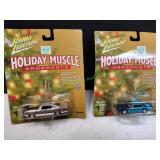 (2) 2000 Johnny Lightning Holiday Muscle Ornaments
