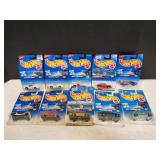 (10) Mattel Hot Wheels Diecast Cars
