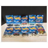 (10) Mattel Hot Wheels Diecast Cars