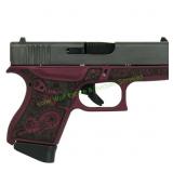 Glock G43 9mm Pistol, Black Cherry & Paisley