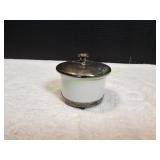 Porcelain & Silver-Plate Covered Dish