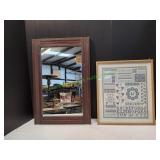 Mirror & Cross Stitch Wall Art