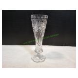 Vtg 9" Bohemian Spinning Star Crystal Bud Vase